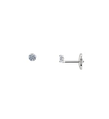 Puces d'oreilles 360° - 2 diamants, poids total 0,20ct approx. - Or blanc 750‰ La Brune & La Blonde
