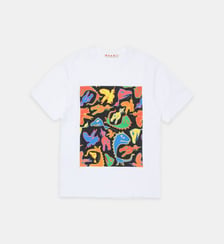 T-shirt à imprimé dinosaures multicolores Marni