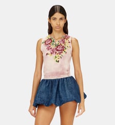 Gilet en maille à motif floral en laine mélangée Diesel