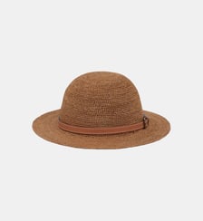 Chapeau en raphia et cuir - LISA Pablo