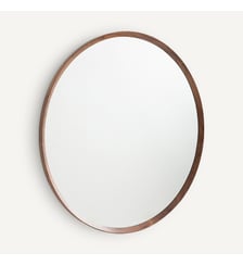 Miroir rond noyer massif, diamètre 100 cm AM.PM