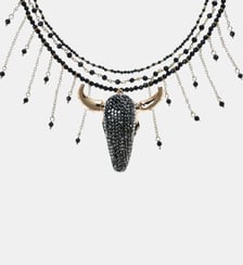 Collier de perles avec pendentif tête de buffle et chaînes DUKO Hipanema