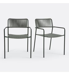 Lot de 2 fauteuils de jardin, en métal acier et en corde La Redoute Interieurs