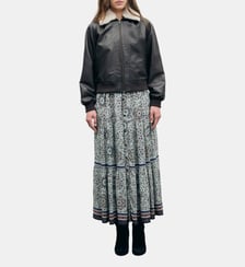 Blouson en cuir à col en fourrure - PAOLA Gerard Darel