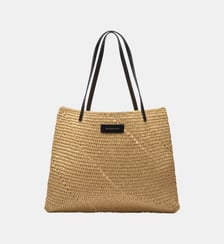 Grand sac cabas texture raphia Adolfo Dominguez