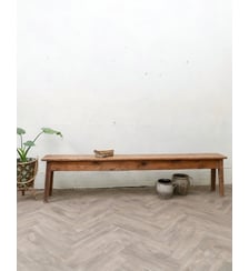 Long banc en bois Antoine N°504- Produit chiné Debongout