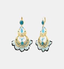 Boucles d'oreilles plumes dormeuses   - Alizia Satellite