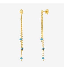 Boucles d'oreilles dorées agate verte - milady Caroline Najman