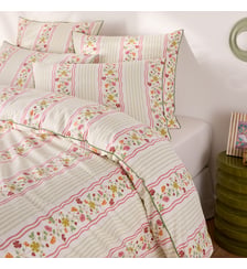 Housse de couette en coton lavé, imprimé rayures et fleurs La Redoute Interieurs