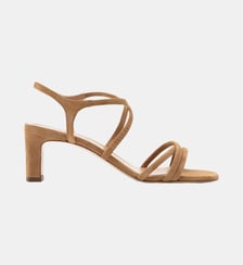 Larch - Sandales En Cuir Chèvre Velours Camel Parallèle