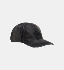 Casquette en denim avec détails effilochés et logo brodé Diesel