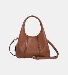 Mini sac à main Juliette en cuir grainé avec surpiqûres Le Tanneur