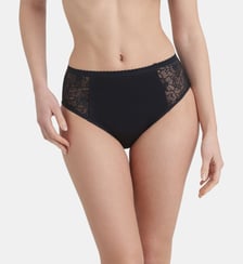 Culotte menstruelle haute, coton bio et dentelle florale Protect Dim