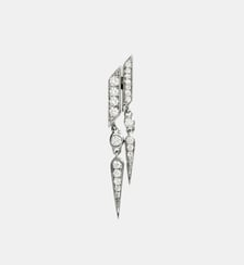 Boucle d'oreille Double Goutte diamants et argent Statement
