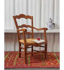 Fauteuil campagne en paille Ernest N°1077- Produit chiné Debongout