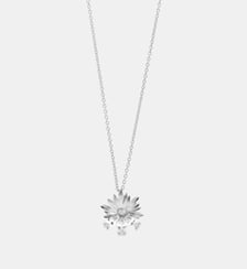 Collier pendentif argenté marguerite et pierres blanches Les Néréides