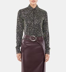Chemise en crêpe avec broderies de sequins Rabanne