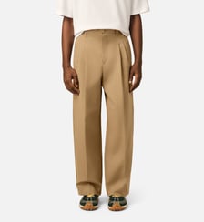 Pantalon coupe carotte taille haute en coton et lin AMI Paris