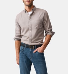 Chemise unie slim en coton et lyocell manches longes Barrhill Rodd & Gunn