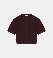 Cardigan coton et laine point mousse Lacoste