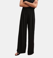Pantalon ample à pinces en laine Bompard
