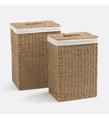Lot de 2 paniers à linge, en jonc de mer tressé La Redoute Interieurs