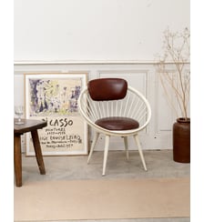 Fauteuil circle en cuir par Yngve Ekström Jakob N°1293- Produit chiné Debongout