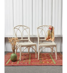 Paire de fauteuils en rotin blanc Ernest N°800- Produit chiné Debongout