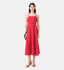 Robe longue dos nu en lin mélangé Maje