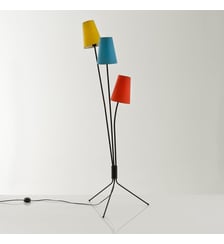 Lampadaire arc métal acier et rotin La Redoute Interieurs