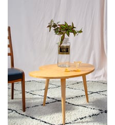 Table basse en loupe de frêne Donna N°1654 - Produit chiné Debongout