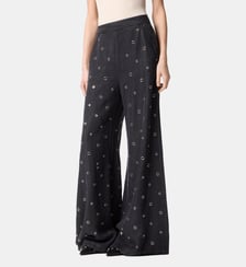Jean wide leg en denim foncé avec œillets Pinko