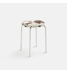 Tabouret, en chrome et tissu velours imprimé vache La Redoute Interieurs