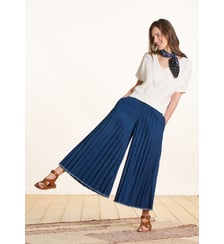 Pantalon jupe culotte en jean taille élastiquée La Fée Maraboutée