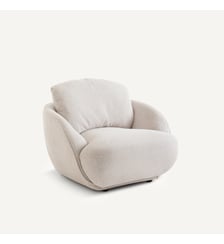 Fauteuil boule XL, en tissu coton chiné AM.PM