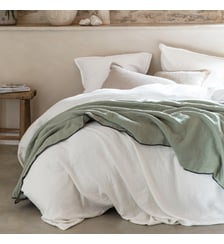Housse de couette en lin lavé, RÊVE DE LIN Blanc Cerise