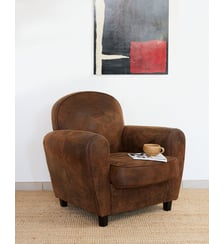 Fauteuil club en simili cuir Ernest N°1648 - Produit chiné Debongout