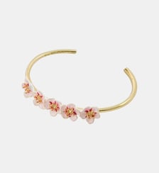 Bracelet jonc mini fleurs blanches de cerisier Les Néréides