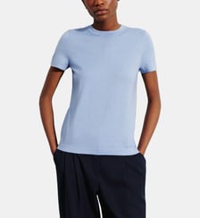 T-shirt droit en coton et cachemire Bompard