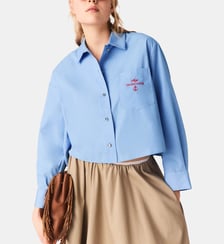 Chemise à dos plissé et broderie Maje