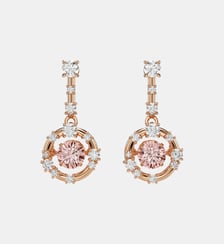 Pendants d'oreilles Constella, Dancing stone, Rose, Doré à l’or rose 18 carats (750/1000) Swarovski