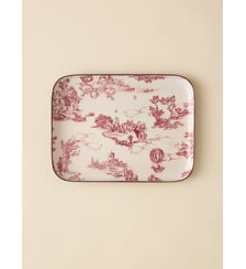 Plateau émaillé esprit toile de Jouy - Grand modèle Cyrillus