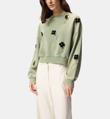Sweat-shirt avec fleurs bijou Pinko