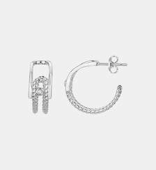 Boucles d'oreilles Délicate entrevue en Argent avec diamant blanc La Garçonne Diamant