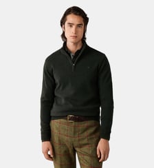 Pull En Laine D'agneau À Demi-Zip Hackett London