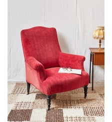 Fauteuil bergère rouge Ernest N°895- Produit chiné Debongout