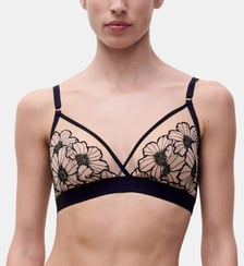 Soutien-gorge sans armature triangle broderie florale Chantelle Pulp