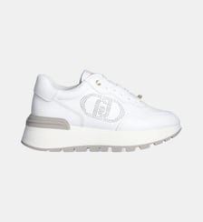 Sneakers en cuir avec logo ajouré Liu Jo