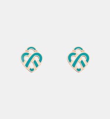 Boucles d'oreilles Cœur Entrelacé Émail Poiray