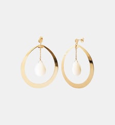 Boucles d'oreilles créoles solange nacre blanche Caroline Najman